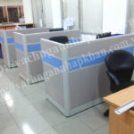vách ngăn văn phòng bằng nhôm bọc nỉ không kính giá rẻ