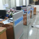 thi công vách ngăn văn phòng bằng nhôm bọc nỉ không kính giá rẻ 2