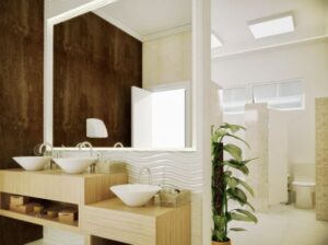 Không gian nhà vệ sinh hoàn hảo với vách ngăn laminate compact