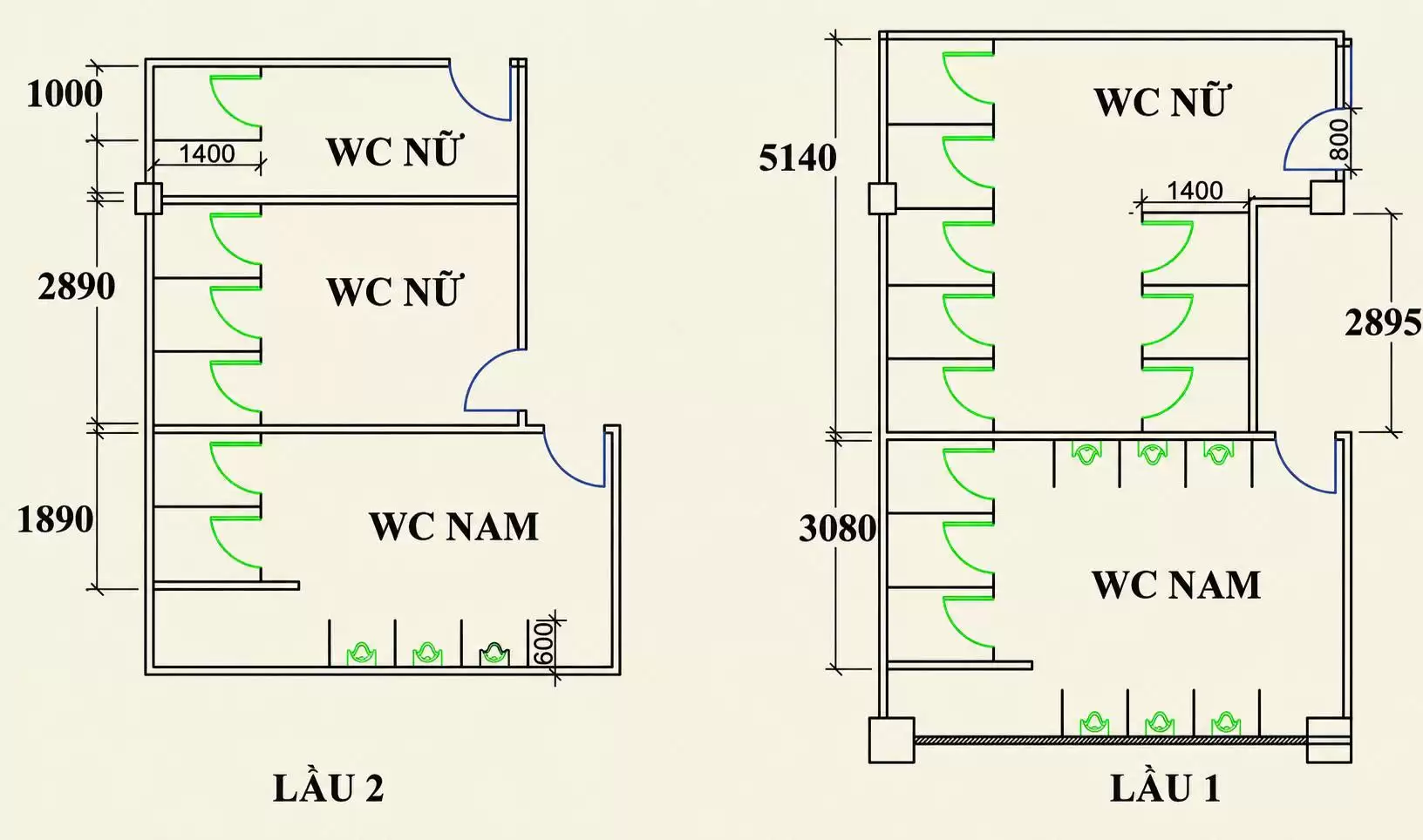 Bản vẽ vách ngăn vệ sinh Điện Máy Xanh 168 Quang Trung Gò Vấp
